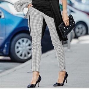 CAbi 3203 White/ Black Windowpane Trouser Pants